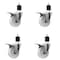 Service Caster 4'' Nylon Swivel 1-7/8'' Expanding Stem Caster Set Total Lock Brake, 4PK SCC-EXTTL20S414-NYS-178-4 - alternate 1